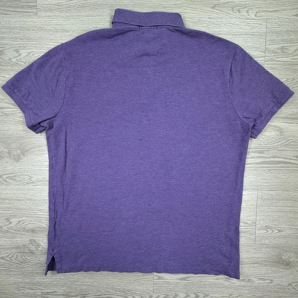 Polo Ralph Lauren Men's Polo Shirt Custom Slim Fit Purple Large Stretch Athletic
